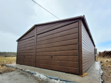 Garaż 6×5,8m | dwuspadowy | drewnopodobny