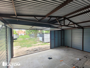 Garaż 6x6m | dodatkowe drzwi | dwuspadowy | drewnopodobny