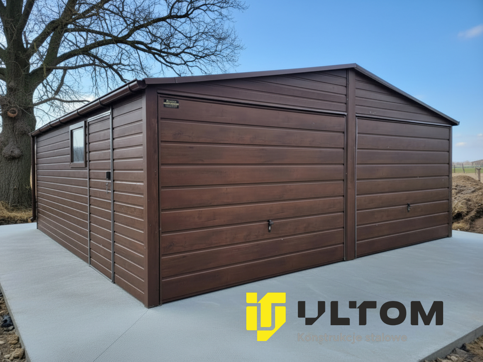 Garaż 6×5,8m | dwuspadowy | drewnopodobny