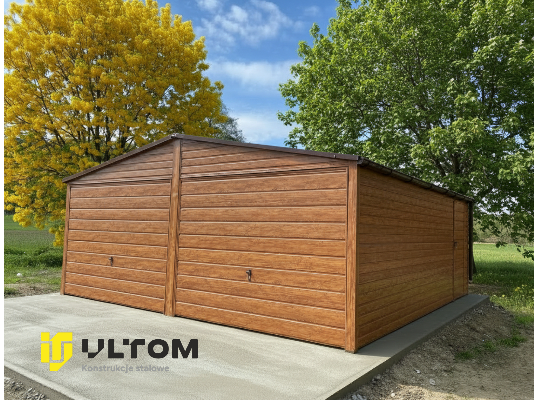 Garaż 6x5m | dwuspadowy | drewnopodobny
