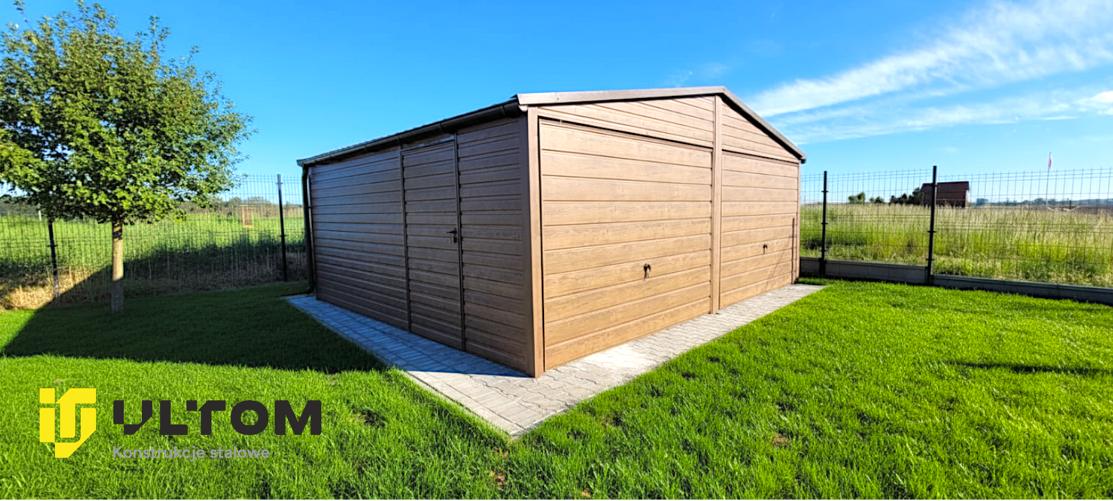 Garaż 6m×6m | dwuspadowy | drewnopodobny