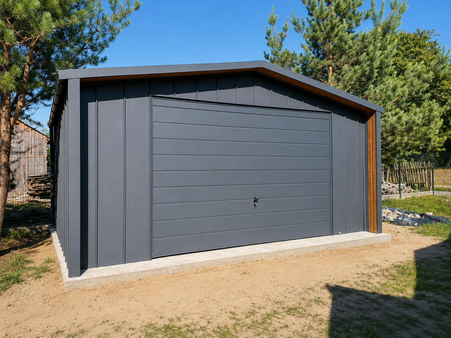 Garaż 5m x 6m Rąbek antracyt mat BTX 7016 Garaż 5m x 6m Rąbek antracyt mat BTX 7016