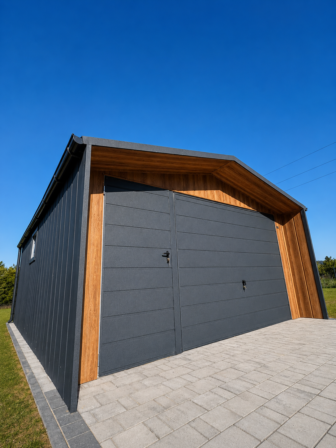 Garaż 4,5m x 6m Dwuspadowy BTX 7016 Antracyt Mat + winchester Garaż 4,5m x 6m Dwuspadowy BTX 7016 Antracyt Mat + winchester